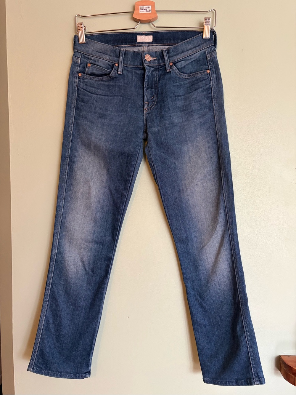 MOTHER The Rascal Ankle Jeans 26 Bitten Smitten Blue Slim Straight Leg Premium